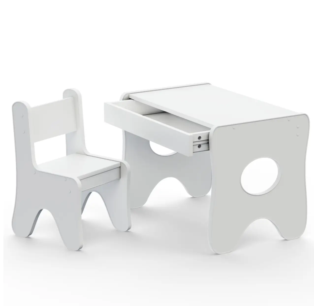 Набір дитячих меблів столик із шухлядою та стільчик 70х45х51см (Білий) Вінниця - фото 1