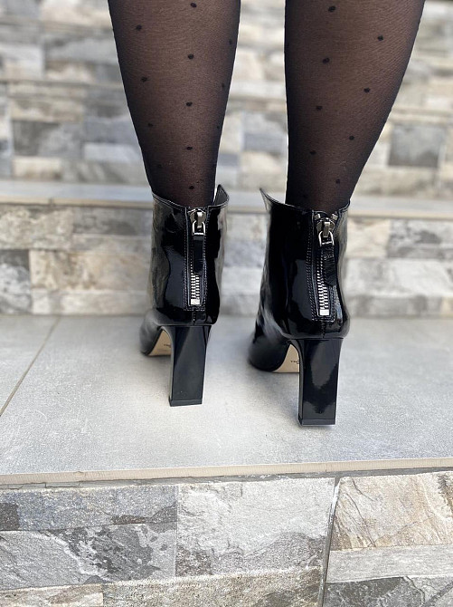Crisma Черевики жіночі CRISMA чорні шкіра лакована каблук 8 см висота 10 см (0174B/8057/8045) Коломыя - изображение 9