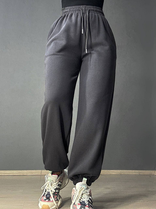 Штани жіночі A-N 27090 джогери спортивні на резинці трикотажні сірі, сірий, L Київ - фото 11