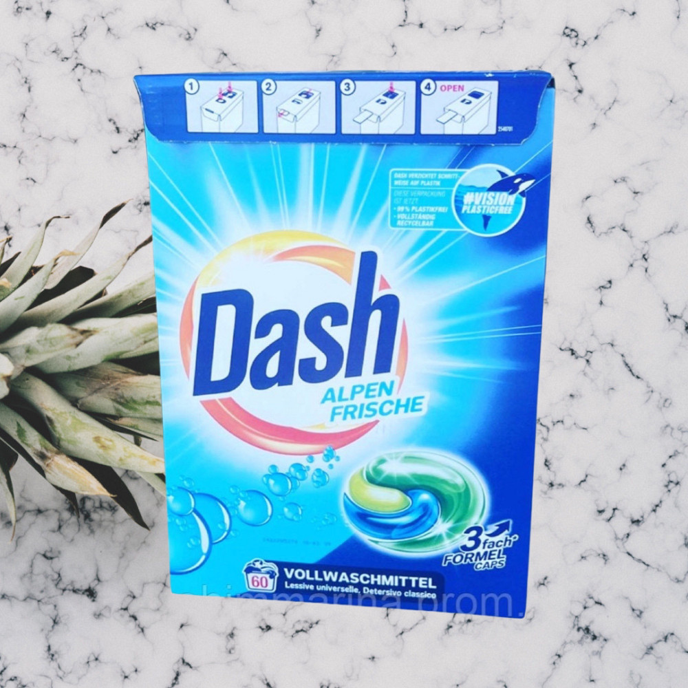 Капсули для прання Dash 3 в 1 Alpen Frische для всіх типів тканин, 60 шт. Виноградів - фото 2