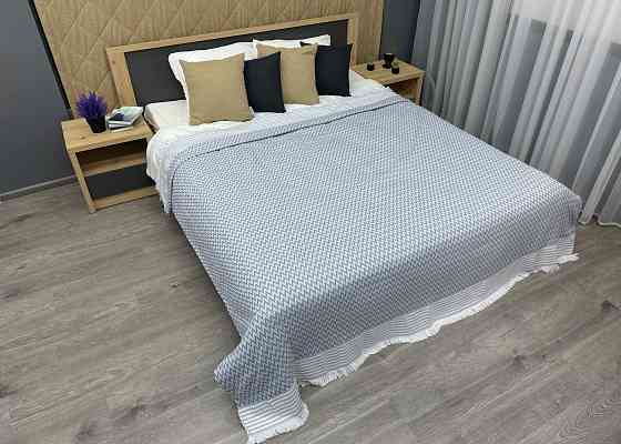 Покривало Dakota Fringe ЄВРО 200х230 см колір блакитний з білим (85-192) Київ