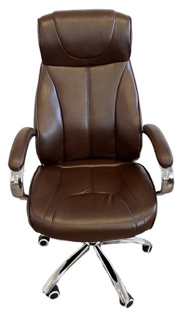 Офисное кресло руководителя Tehforward Solomon хром Anyfix Темно-Коричневый Киев - изображение 5