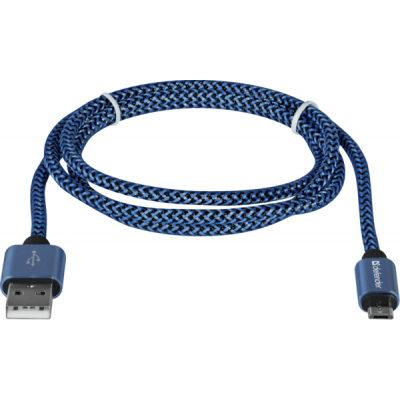 Дата кабель USB 2.0 AM to Micro 5P 1.0m USB08-03T blue Defender (87805) Винница