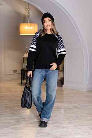 Теплий жіночий світшот "Today" | Батал Чорний, 54-56 Київ