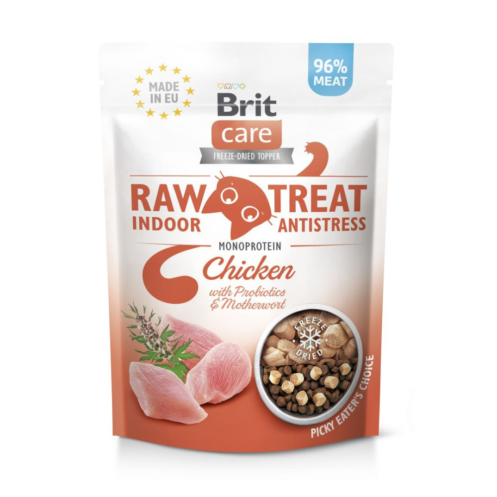 Ласощі для котів Brit Raw Treat Indoor & Antistress Freeze-dried з куркою, 40 г Вінниця - фото 1