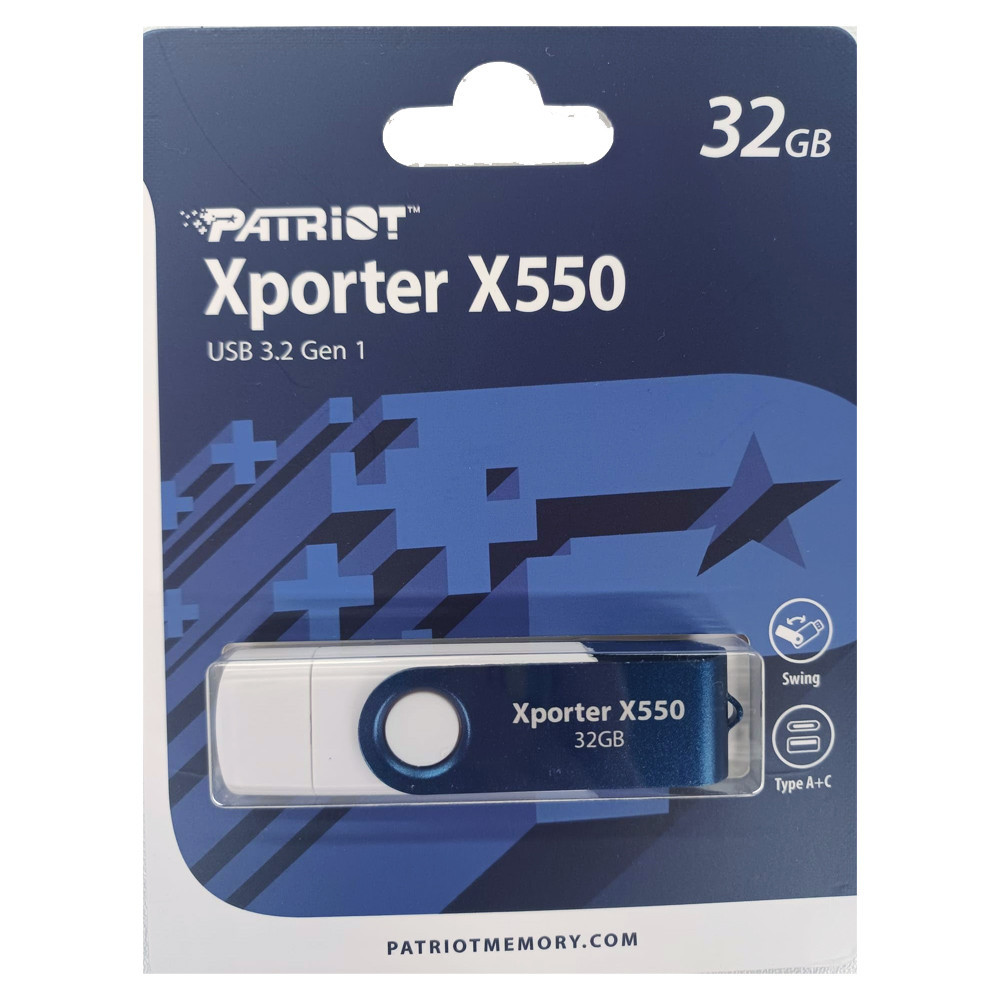 Флеш-накопичувач Patriot USB 3.2 Gen 1 Xporter X550 32GB Type-A+C Київ - фото 1