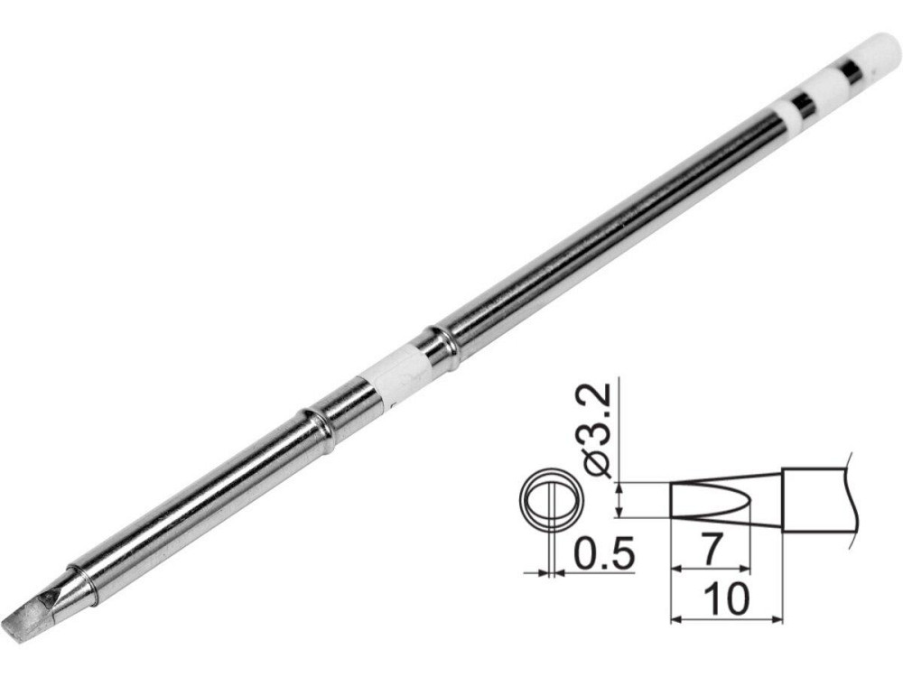 Наконечник для точкової пайки з вклад грілкою YATO заг. l= 149мм, наконеч 7х 3,2х0,5 мм, тип T12-D32 Одеса - фото 1
