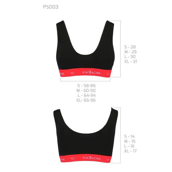 Спортивний топ на широких бретелях Passion PS003 TOP L, black Львів