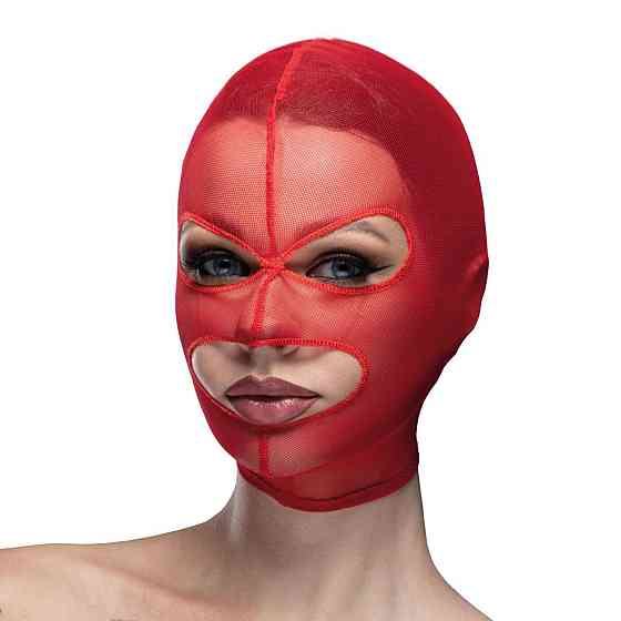 Маска сітка з відкритим ротом та очима Feral Feelings - Mask Red Sex Aura Київ