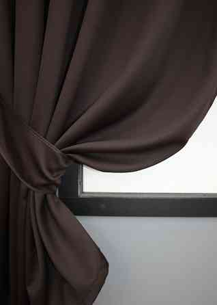 Комплект коротких штор VR-Textil Блэкаут Midnight № 1678ш Венге 140х170 см 2 шт (35-0325) Киев