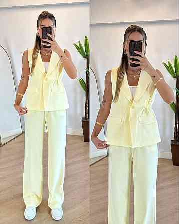 Жіночий стильний діловий костюм з костюма Лимонний, 42/44 Одеса