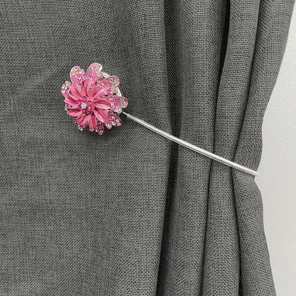 Магніти для штор та гардин "Flowers" набір 2 шт Рожевий (81-213) Київ - фото 4