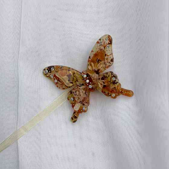 Магніти для штор і гардин Метелик Люсі набір 2 шт Теракотовий (81-170) Київ