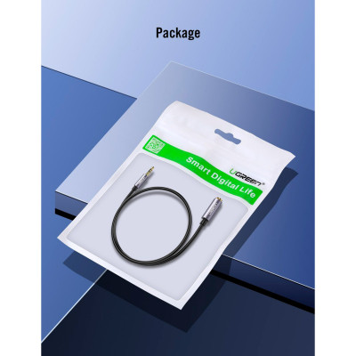 Кабель мультимедийный 3.5mm M to 3.5mm F 1.0m AV118 gray Ugreen (10592) Винница - изображение 5