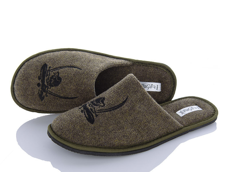 Тапочки мужские закрытый носок хаки Козак Одесса - изображение 1