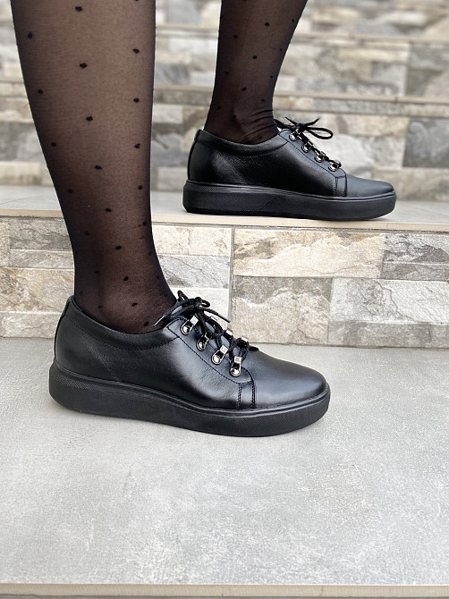 Injers Сліпони жіночі INJERS 195 чорні (весна-осінь, шкіра натуральна) (2486) Коломия - фото 1