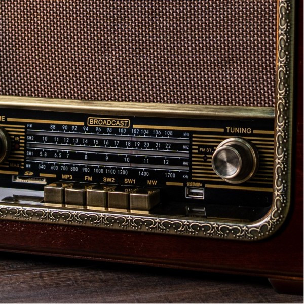 Ретро радио проигрыватель Daklin Европа с подсветкой дерево Орех (RP-050A) Киев - изображение 9