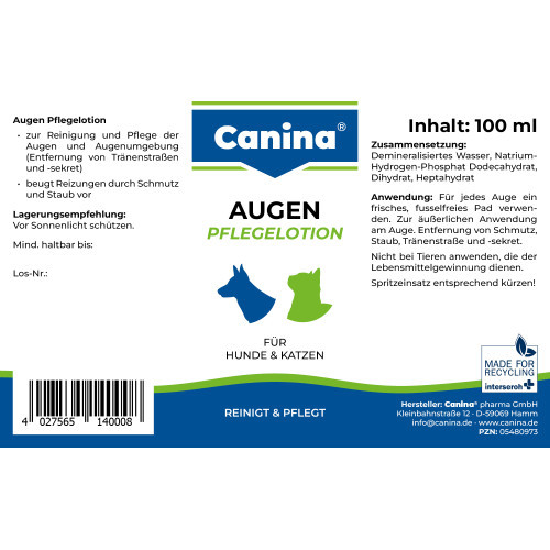 Гігієнічний засіб Canina для собак і котів для догляду за очима лосьйон 100 мл Київ - фото 3