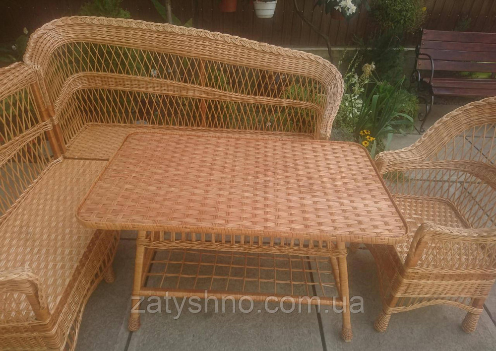 Меблі плетені з кутовим диваном Київ - фото 1