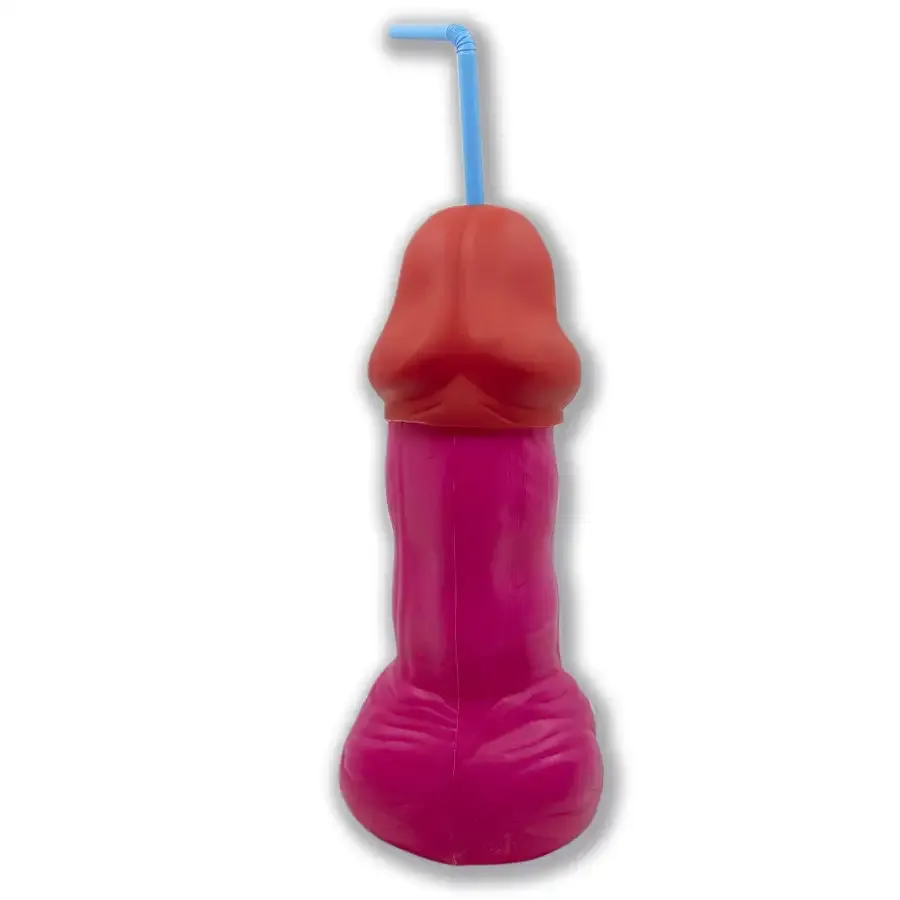 Коктейльный стакан-пенис с крышкой и трубочкой Diverty Sex Fuchsia Львов - изображение 1