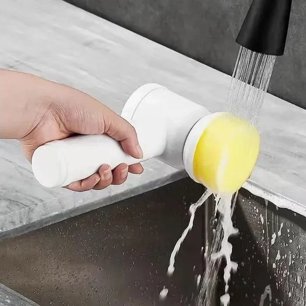 Электрическая щетка 5в1 для уборки и мойки посуды с 3 насадками Magic Brush на батарейках Киев - изображение 6
