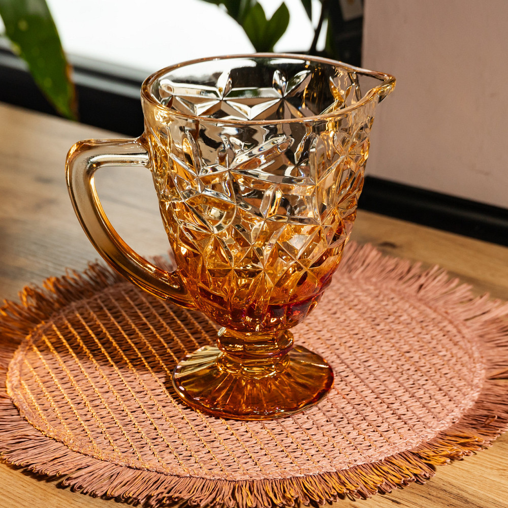 Глечик скляний для компоту 1,2 л ребристий фігурний Yiwu HP-19-187 Київ - фото 3