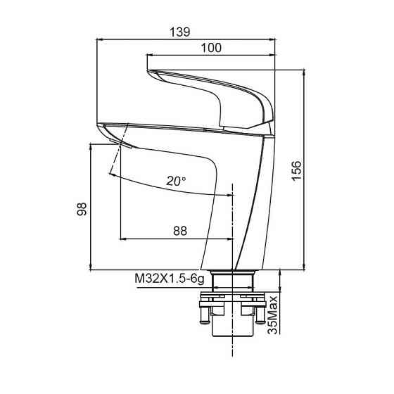 Черный смеситель для умывальника Koer KB-10008-05 KR3471 Харьков