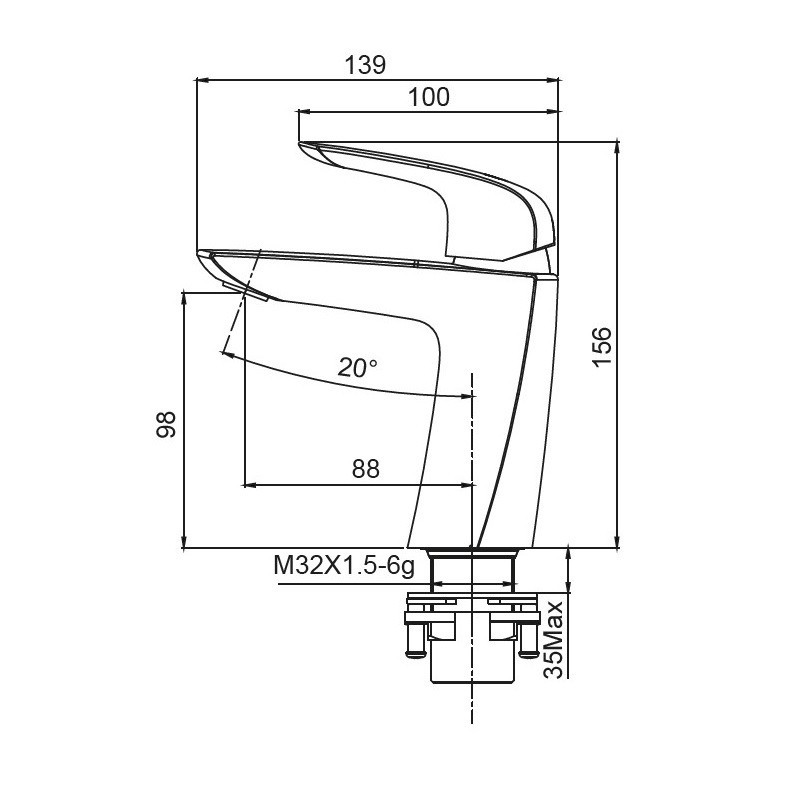 Черный смеситель для умывальника Koer KB-10008-05 KR3471 Харьков - изображение 2