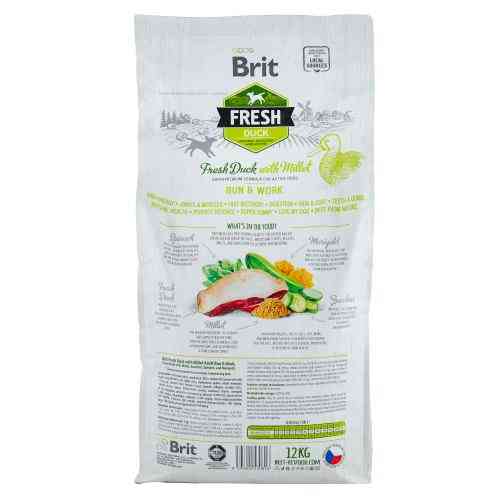 Корм сухий Brit Fresh Duck/Millet Active Run and Work для дорослих активних собак з качкою та пшоном 12 кг Київ