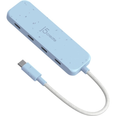 Концентратор J5create USB-C to 4xUSB-C 3.2 10Gbps cyan (JCH345EC-N) Винница - изображение 1