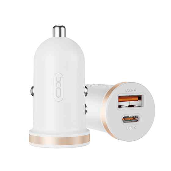 Автомобільний зарядний пристрій XO CC56 Plastic mini 30W+ Type-c кабель білий Львів