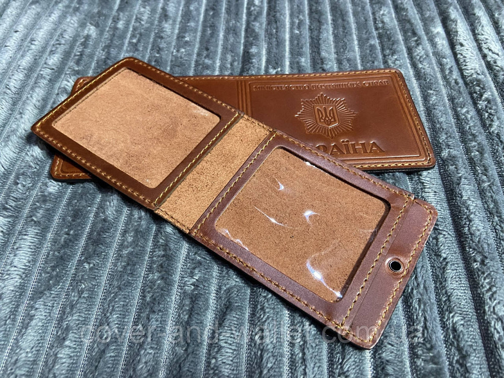 Обкладинка шкіряна на посвідчення МВД "Міністерство внутрішніх справ" Київ - фото 2