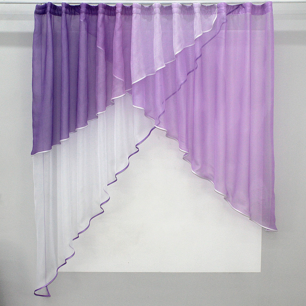 Кухонная занавесь (290х170см) цвет сиреневый с белым 00к 59-334 Киев - изображение 1