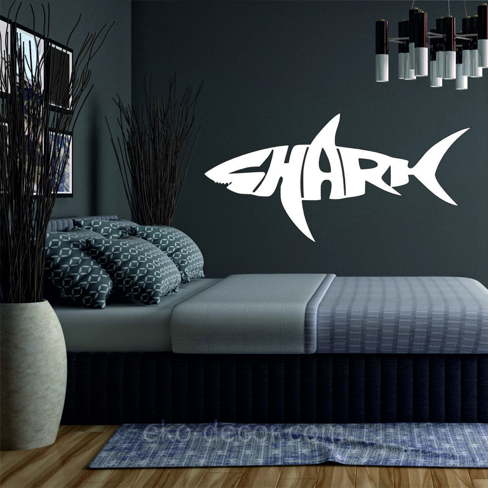 Декоративное настенное Панно «Shark» Декор на стену 70*34 см, Белый Киев - изображение 4