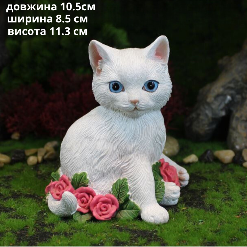 Садовые фигуры Котики для террасы, сада, дачного участка, декора, интерьерная фигурка.  Высота 13.1 см. Одесса - изображение 4