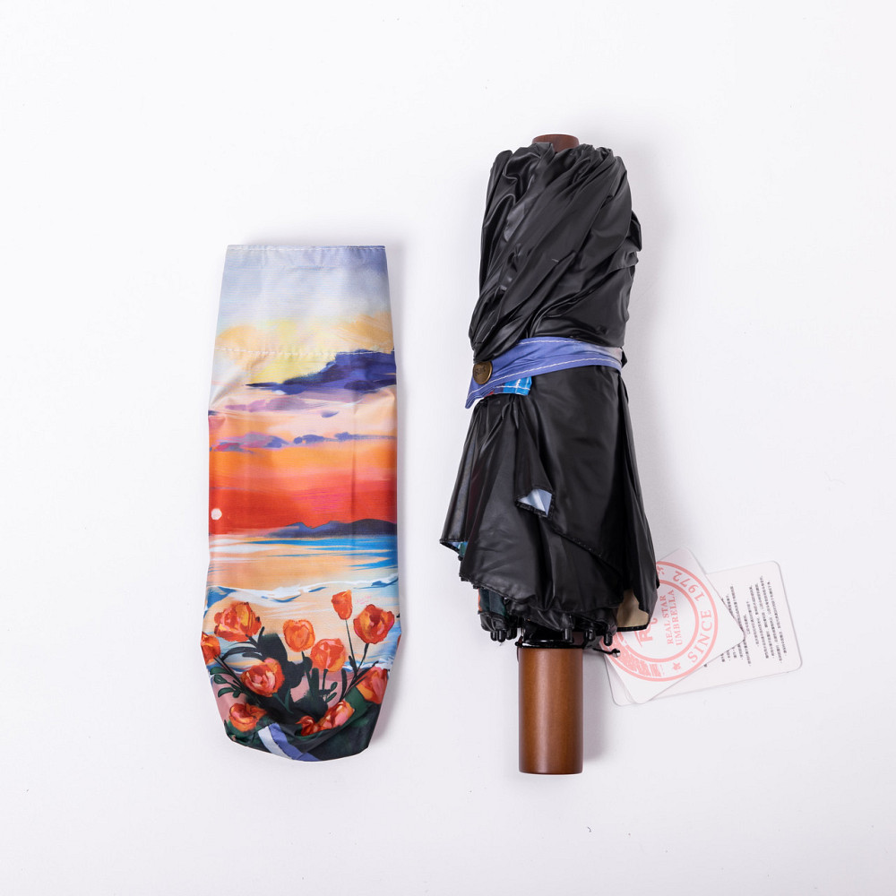 Yiwu Парасолька механічна елегантна з принтом міцна надійна з поліестеру діаметр 100 см HP-23-1 Коломия - фото 6