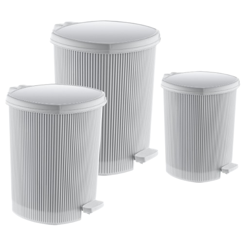 Набір відер для сміття 3 предмети: (6л/11л/20л) білий Line ELIF Житомир - фото 1