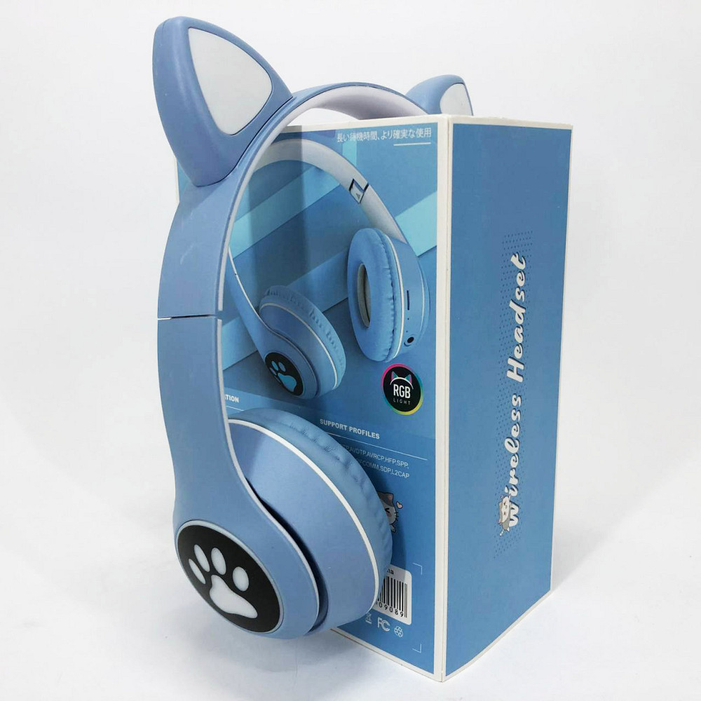 Детские аудио наушники Cat, Беспроводные наушники с кошачьими ушами и микрофоном, Кошачи навушники WY-78 Львов - изображение 5