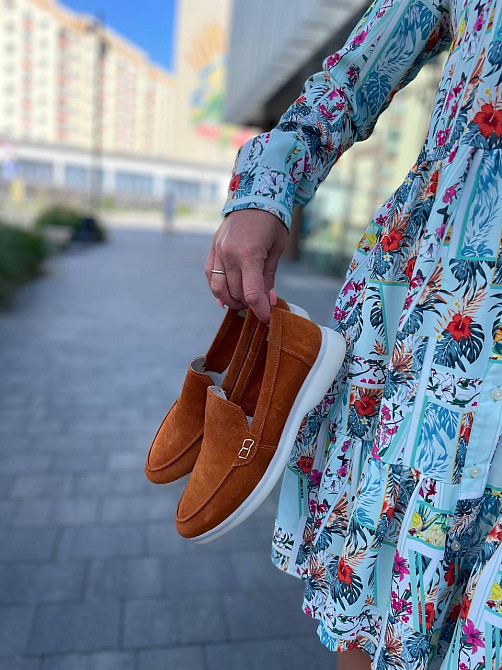 Лоферы женские KATI SHOES оранжевые натуральная замша демисезонные размер 35-40 (141) Коломия - фото 9