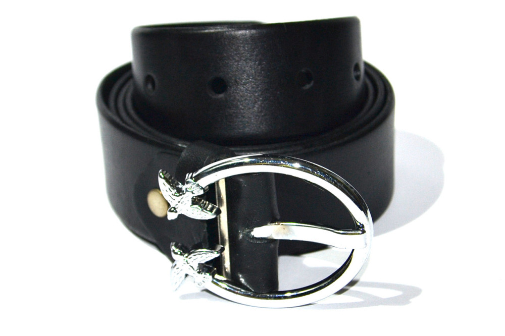 Шкіряний ремінь жіночий чорний 1200х35 мм Одеса - фото 1