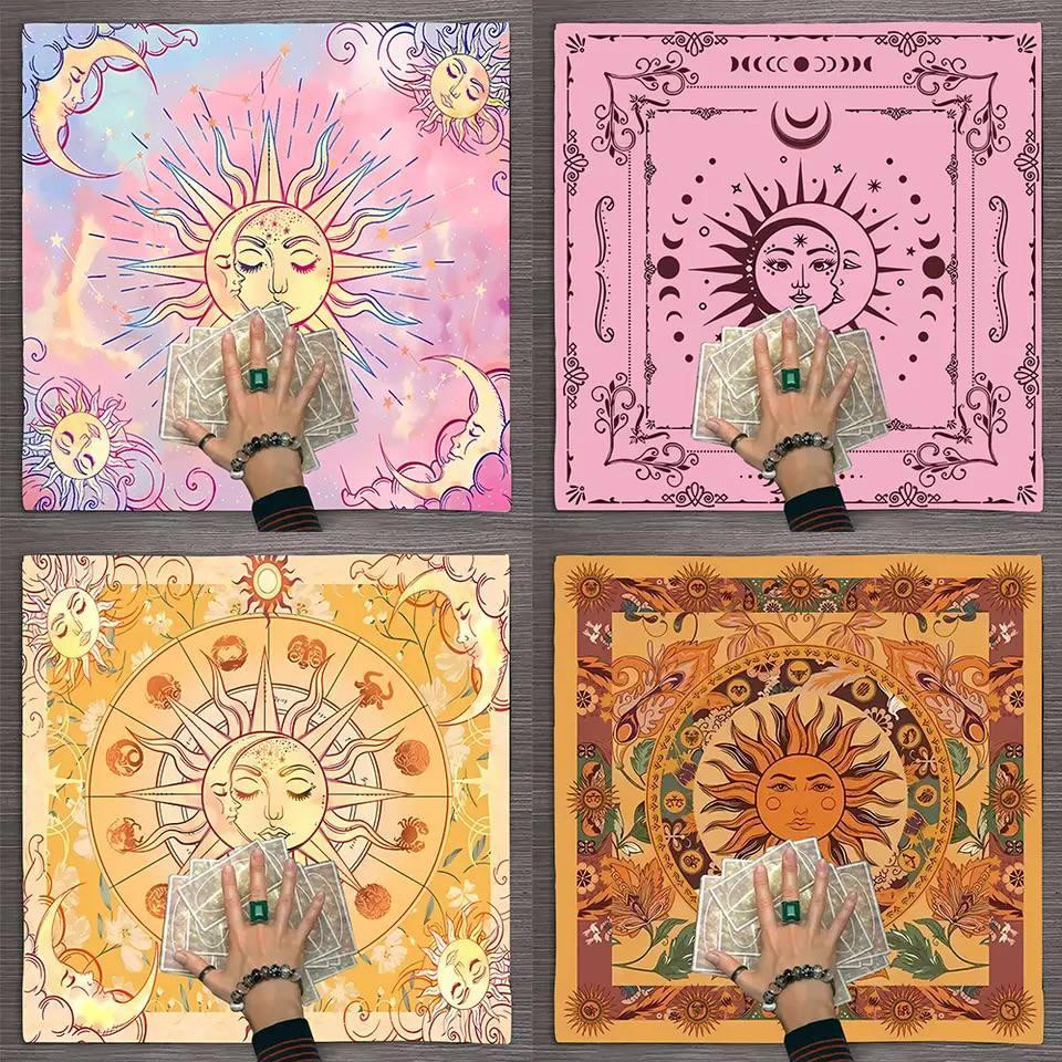 Алтарная скатерть для карт Таро и Рун. Скатерть для гадания 50*50 см. Оранжевая. Киев - изображение 3