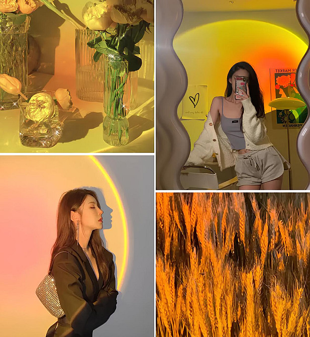 Проекційна нічна лампа Захід RESTEQ RGB — атмосферний настільний світильник з 3 кольорами та 12 відтінками, 27 см Київ - фото 6