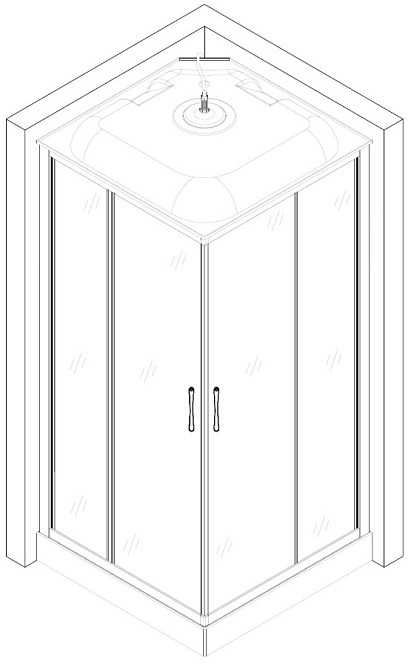 Душовий бокс квадратний NIDA L90GBB (L90B) BRAVO (4уп.) Київ - фото 9