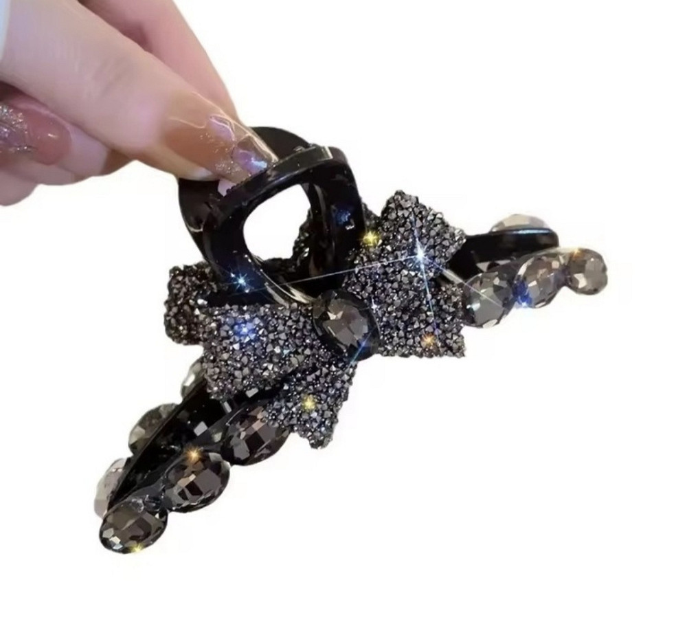 Заколка-крабік чорна Сміла - фото 2