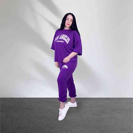 Спортивный летний костюм женский Фиолетовый XL-2XL Харьков