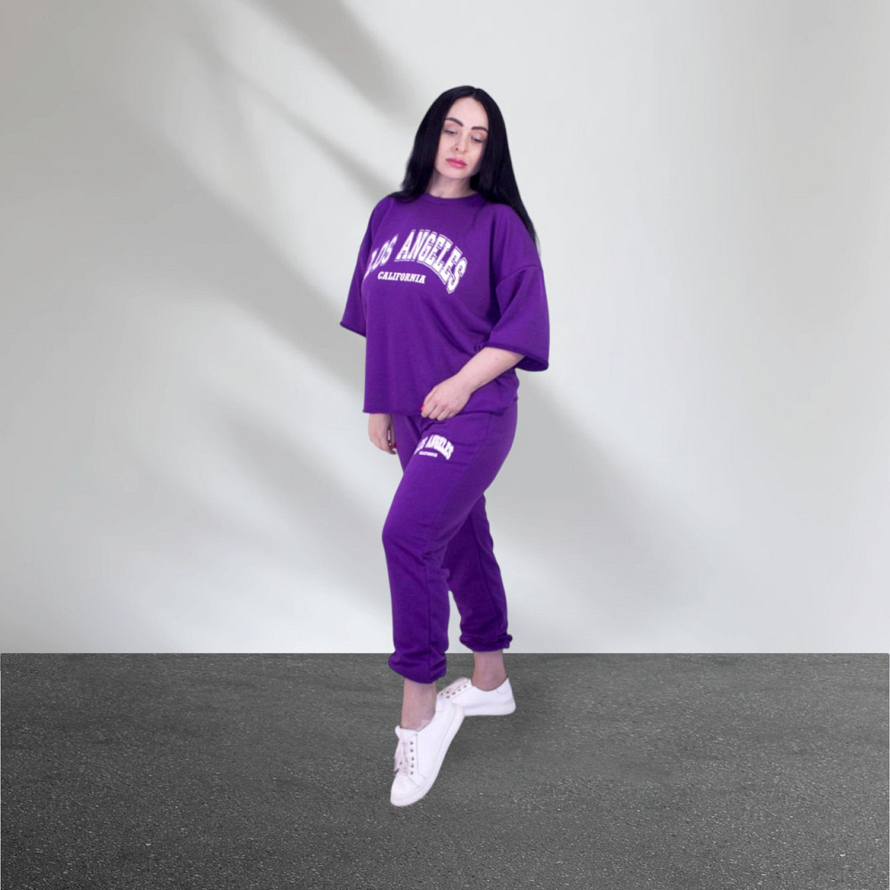 Спортивный летний костюм женский Фиолетовый XL-2XL Харьков - изображение 3