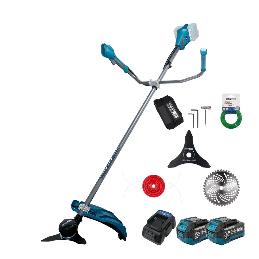Потужна акумуляторна коса PROFI-TEC PGT4540 POWERLine : з АКБ 2шт-20V 4.0 Ah+ЗП (007039) Київ - фото 1