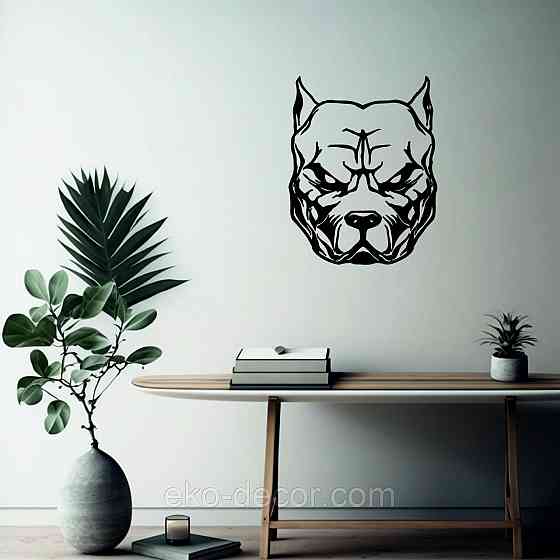 Декоративне настінне Панно «Собака», Декор на стіну 90*70 см, Чорний Київ