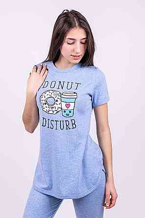 Домашній жіночий комплект (піжама), блакитна Україна топ Крохатушка одяг Київ