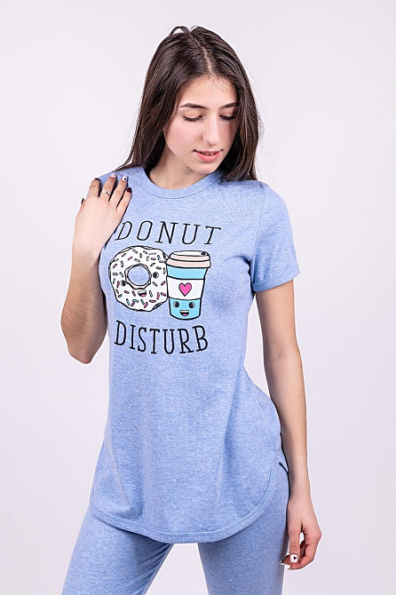 Домашній жіночий комплект (піжама), блакитна Україна топ Крохатушка одяг Київ - фото 3